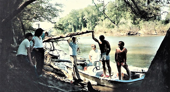 Hall and Shelton with dive crew at the peedee river